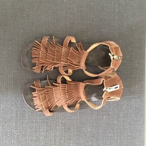 Schutz || Suede Fringe Sandals